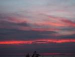 Pink sunrise over the sea